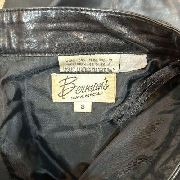 Vintage Berman’s Korea Leather High Rise Ankle Women Pants VTG 8 Approx 4 Petite - Picture 9 of 11